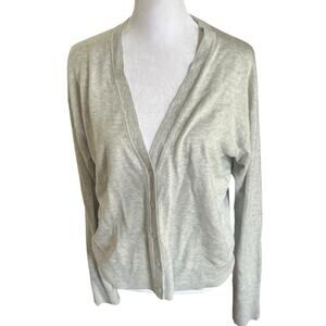 Athleta NWT Sweater Women Size Medium Grey Cardigan Wool Blend Button Front
